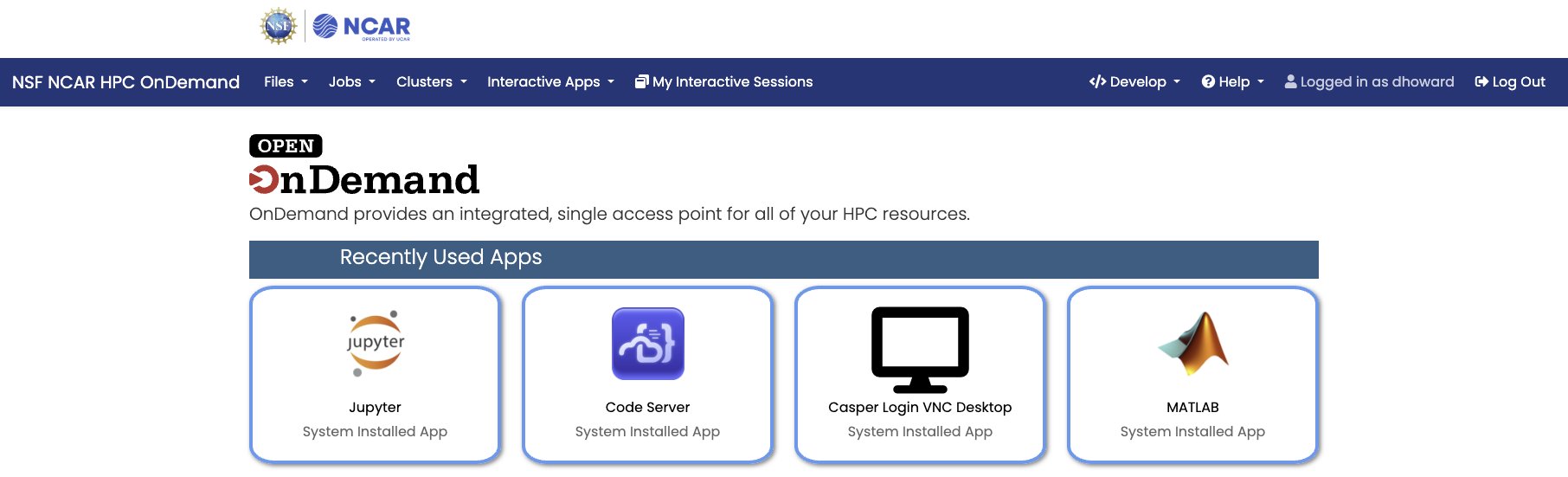 Interactive applications screenshot