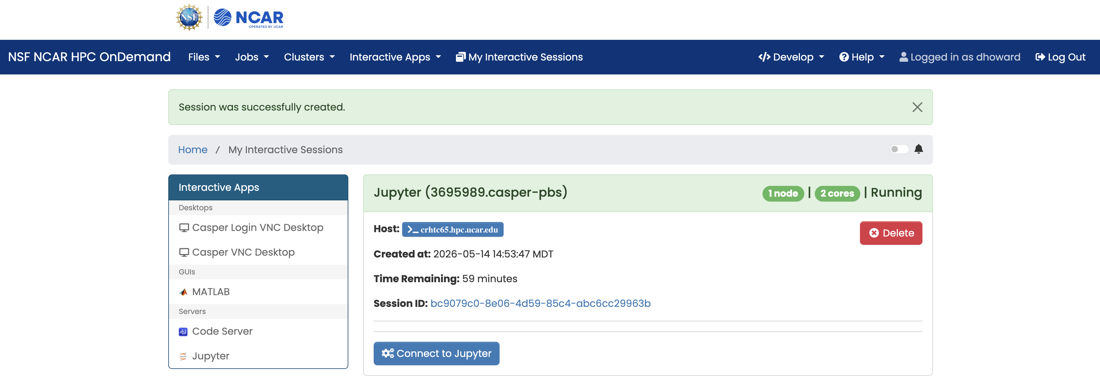 Interactive applications status interface